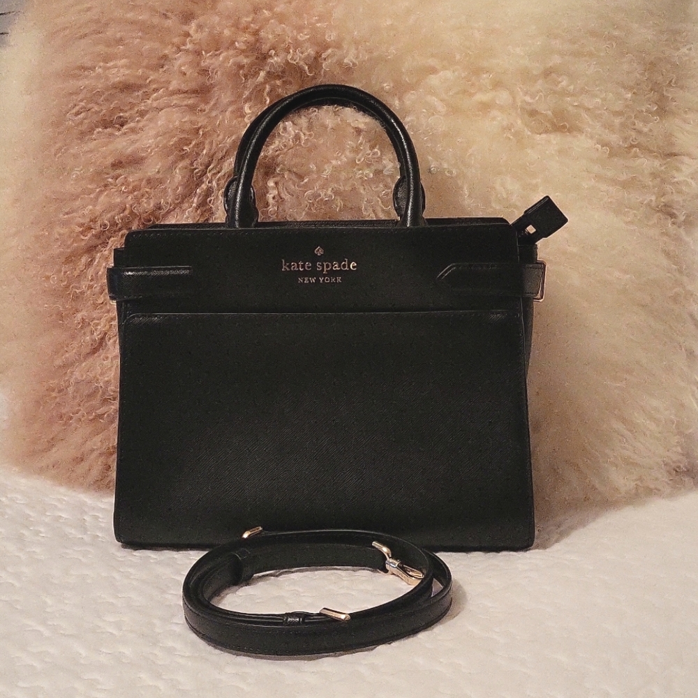 Kate Spade Madison Safiano Leather Med Satchel Handbag